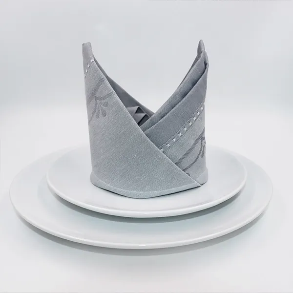 Nova Home Irene Table Napkins Set - 6pcs - 42x42 Cm - Grey product thumbnail 4