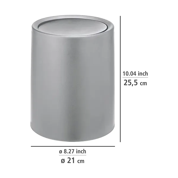 Wenko Atri Swing Lid Bin - 6L - Grey product thumbnail 2