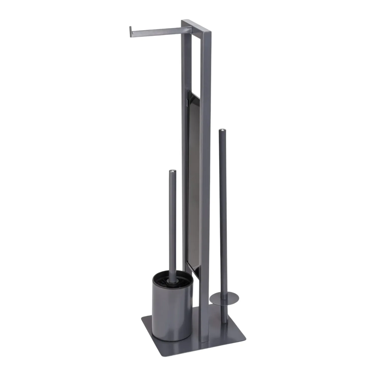 Wenko "Rivalta" Standing Toilet Paper Holder & Toilet Brush - Stainless Steel - Grey product thumbnail 2