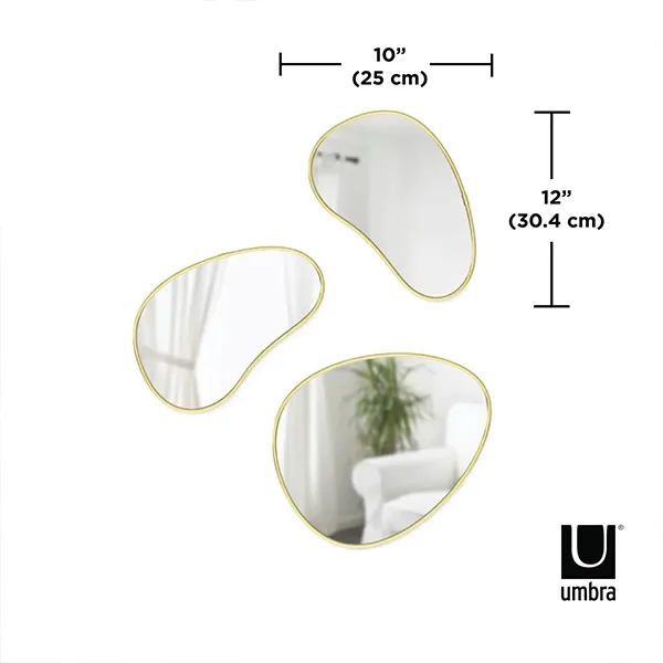Umbra Hubba Pebble Mirror Set - 3 Pcs - Brass product thumbnail 5