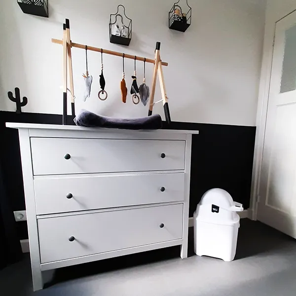 DiaperChamp ONE Standard Diaper Pail - Black & White product thumbnail 2