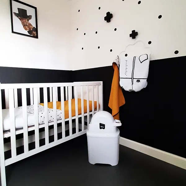 DiaperChamp ONE Standard Diaper Pail - Black & White product thumbnail 4