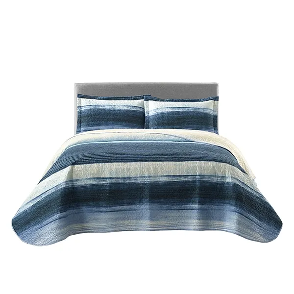 Nova Home Deniz Printed Bedspread Set - King & Super King - 4 Pcs - Blue product thumbnail 10