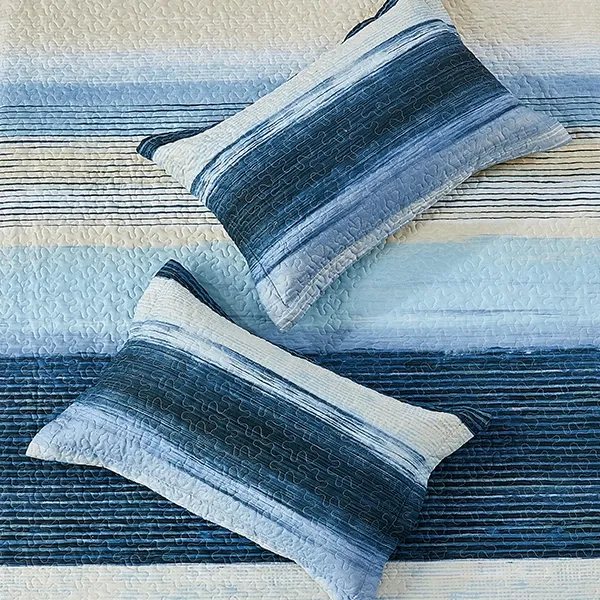 Nova Home Deniz Printed Bedspread Set - King & Super King - 4 Pcs - Blue product thumbnail 3