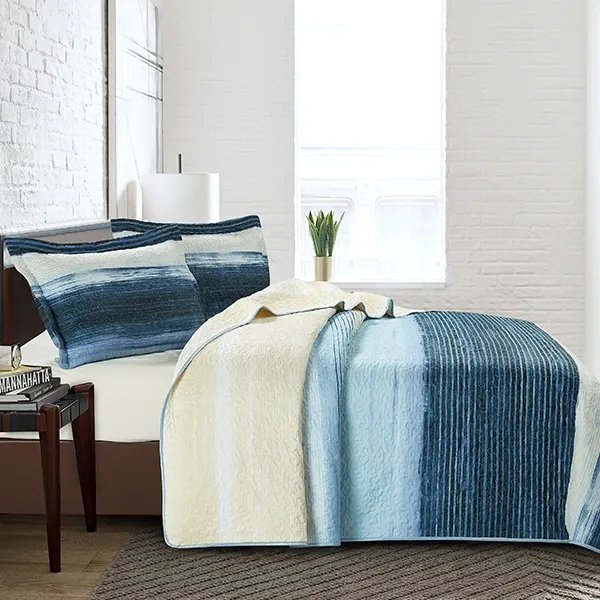 Nova Home Deniz Printed Bedspread Set - King & Super King - 4 Pcs - Blue product thumbnail 7