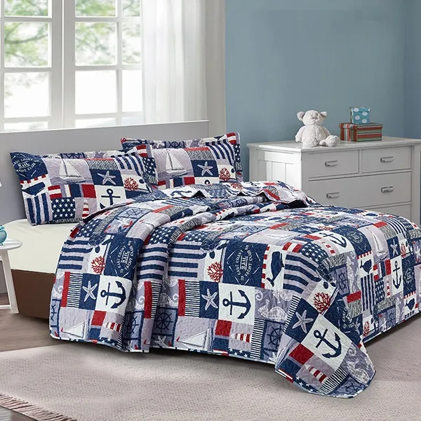 Nova Home Aganta Printed Bedspread Set - Blue (Available In Sizes) product thumbnail 2
