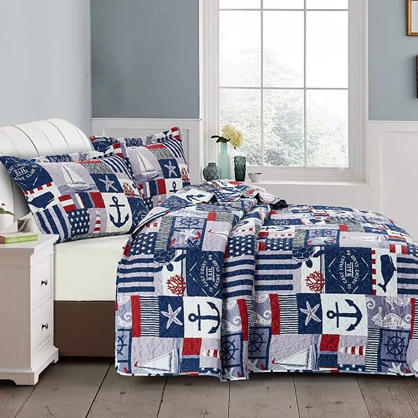 Nova Home Aganta Printed Bedspread Set - Blue (Available In Sizes) product thumbnail 7