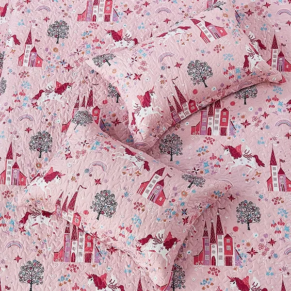 Nova Home Ruya Printed Bedspread Set - King & Super King - 4 Pcs - Pink product thumbnail 4