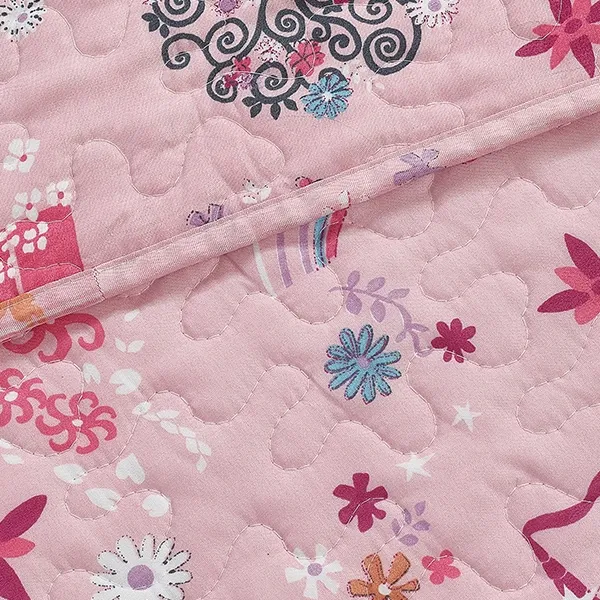 Nova Home Ruya Printed Bedspread Set - King & Super King - 4 Pcs - Pink product thumbnail 5