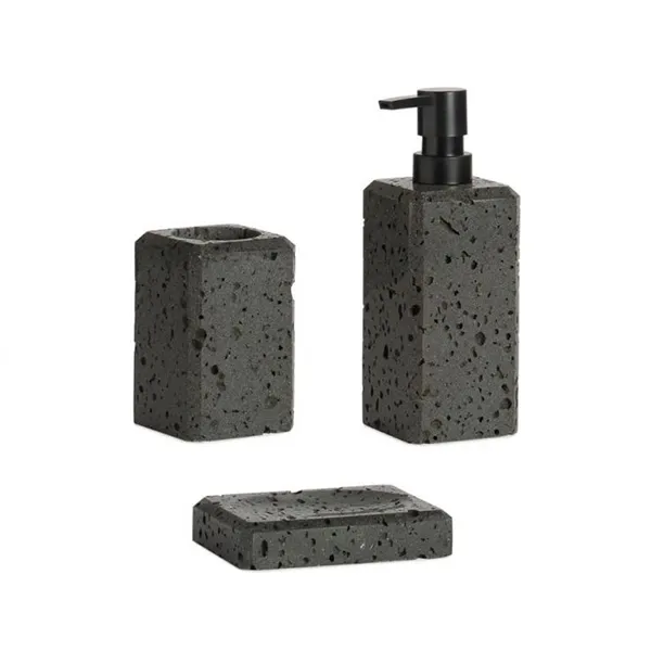 Andrea Soap Dish BA22181 - Travertine Marble - Black product thumbnail 2