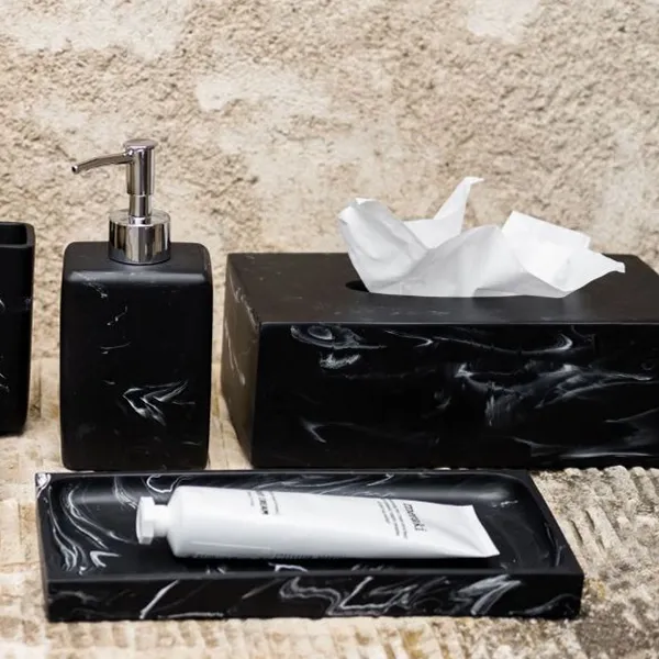 Andrea Tissue Box BA71019 - Polyresin - Black product thumbnail 3