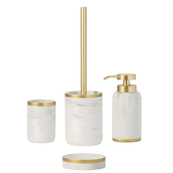 Andrea Soap Dish BA72071 - Polyresin - White & Gold product thumbnail 3