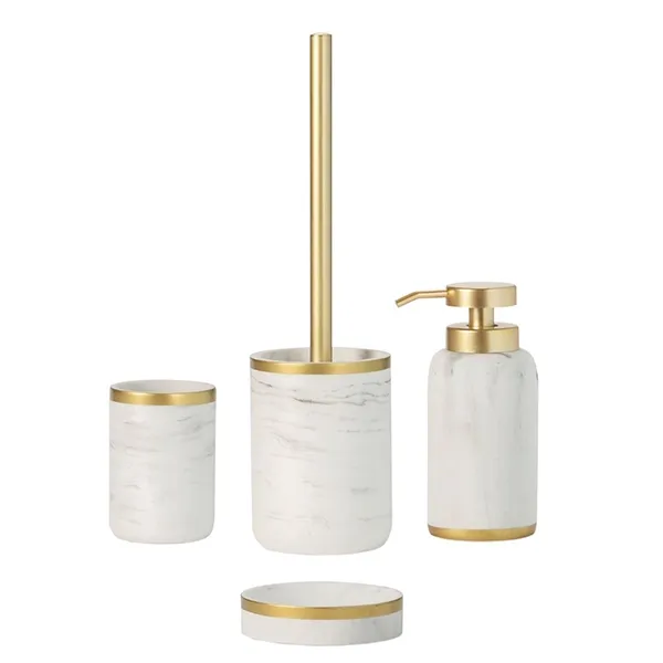 Andrea Toothbrush Holder BA72073 - Polyresin - White & Gold product thumbnail 2