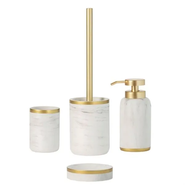 Andrea Liquid Soap Dispenser BA72074 - Polyresin - 400 ML - White & Gold product thumbnail 2