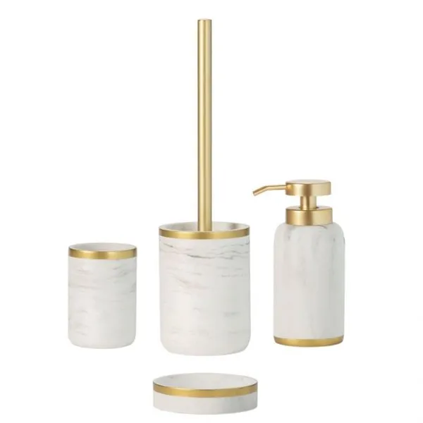 Andrea WC Set BA72075 - Polyresin - White & Gold product thumbnail 2