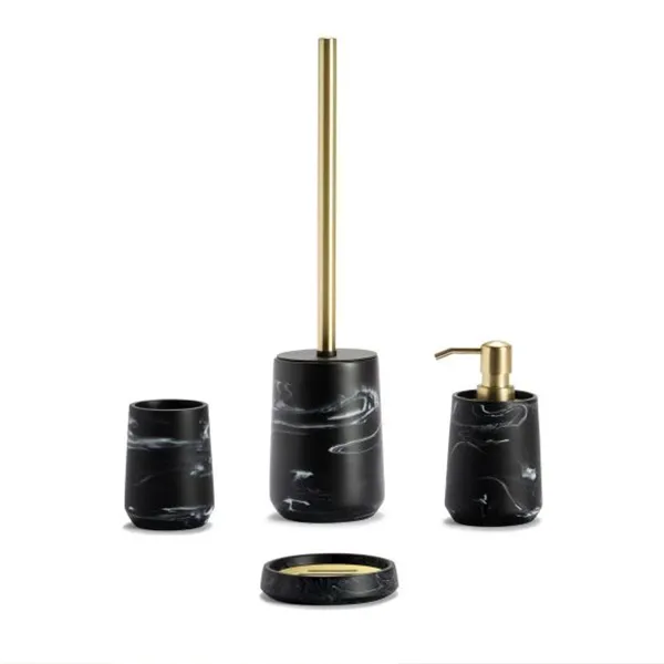 Andrea Liquid Soap Dispenser BA71014 -Polyresin - Black & Gold product thumbnail 2