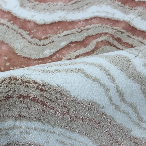 Nova Home Stone Wave Bath Rug - Cotton & Viscose - Powder (Available In Sizes) product thumbnail 2