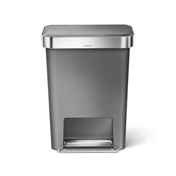 Simplehuman Trim Plastic Bin Rectangular W Steel - 45L - Grey product thumbnail 2