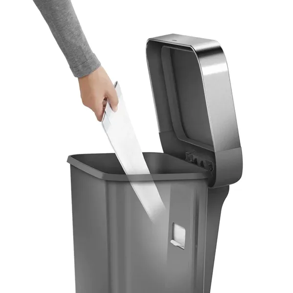 Simplehuman Trim Plastic Bin Rectangular W Steel - 45L - Grey product thumbnail 5