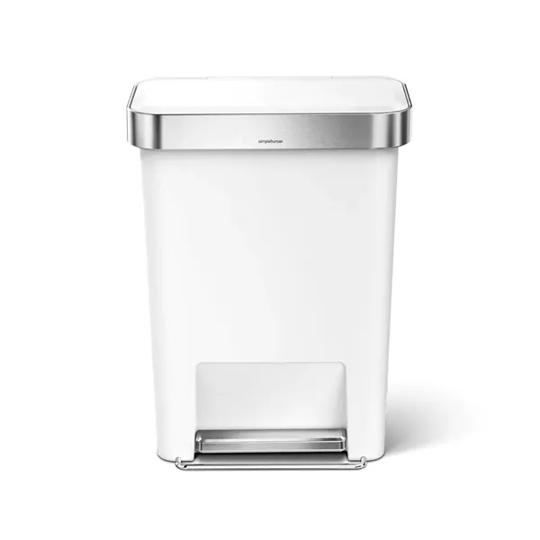 Simplehuman Trim Plastic Bin Rectangular W Steel - 45L - White product thumbnail 2