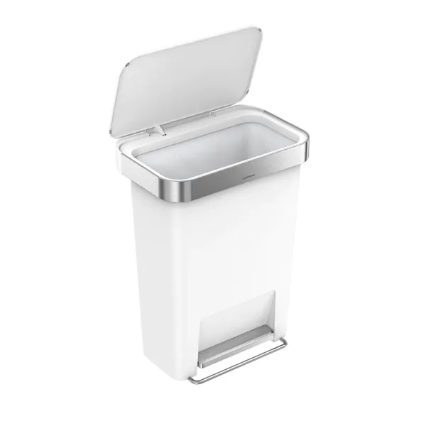 Simplehuman Trim Plastic Bin Rectangular W Steel - 45L - White product thumbnail 3