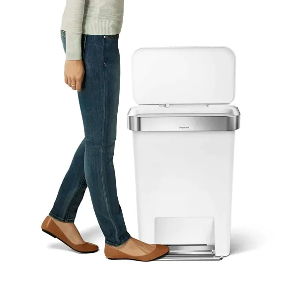 Simplehuman Trim Plastic Bin Rectangular W Steel - 45L - White product thumbnail 4