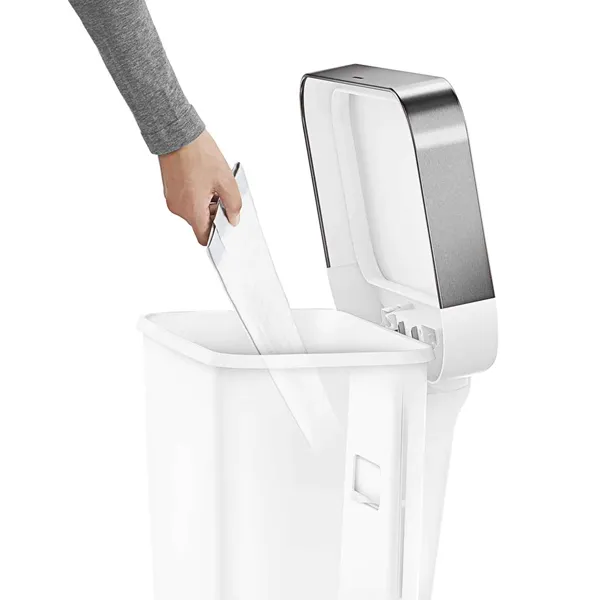 Simplehuman Trim Plastic Bin Rectangular W Steel - 45L - White product thumbnail 5