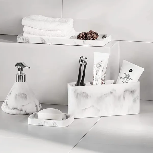 Wenko Desio Liquid Soap Dispenser - 300 ML - White & Grey product thumbnail 4