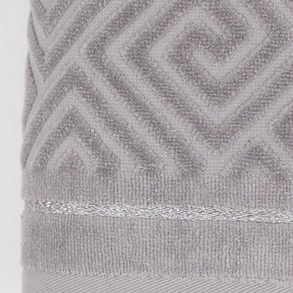 Nova Home Versace Jacquard Towel with Silver Details - 100% Cotton - 30x50 Cm - Grey & Silver product thumbnail 4