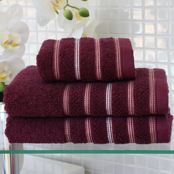 Nova Home Orion Striped Towel - 100% Cotton - Mulberry (Available In Sizes) product thumbnail 2