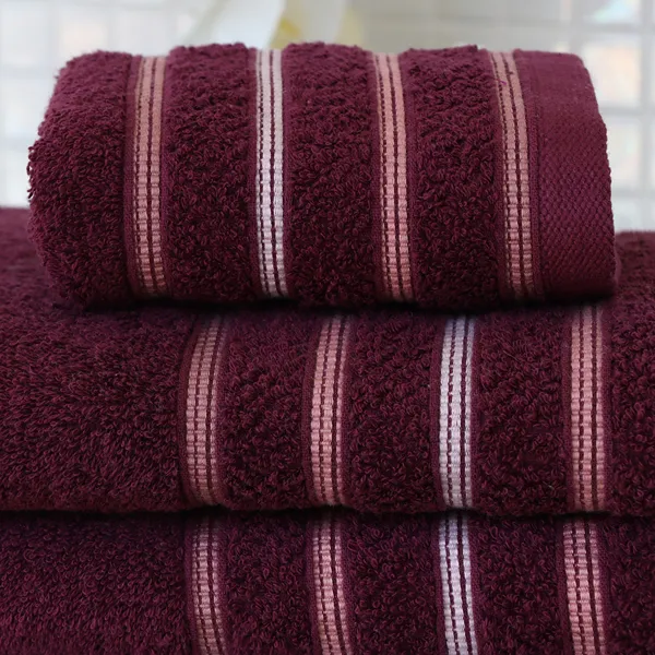 Nova Home Orion Striped Towel - 100% Cotton - Mulberry (Available In Sizes) product thumbnail 3