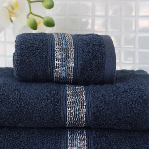 Nova Home Napa Embroidered Towel - 100% Cotton - Navy (Available In Sizes) product thumbnail 3