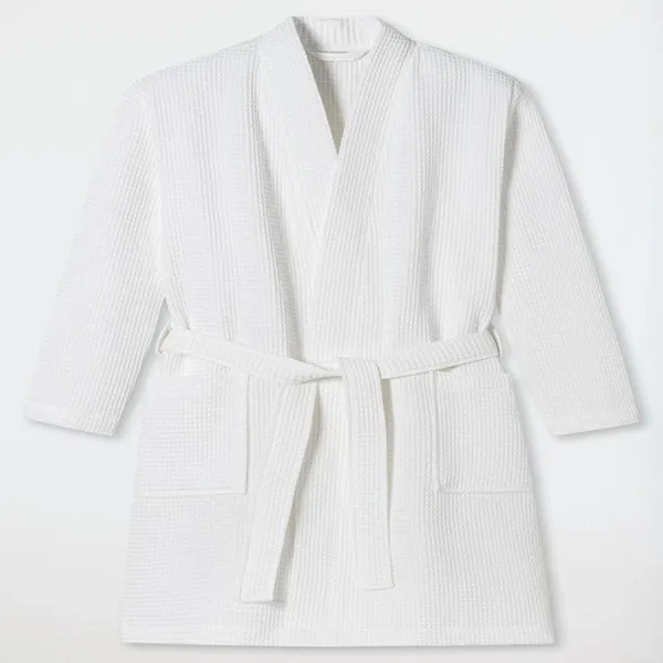 Nova Home Waffle Kimono Styled Bath Robe - 100% Cotton - Cream (Available in sizes) product thumbnail 3