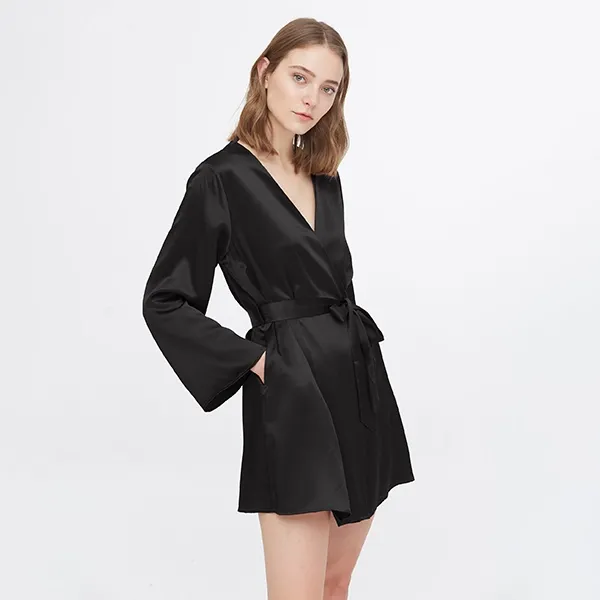 Lilysilk Plain Robe - Black product thumbnail 2