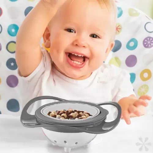 Babyjem 360-degree Swivel Design Bowl - Grey product thumbnail 3