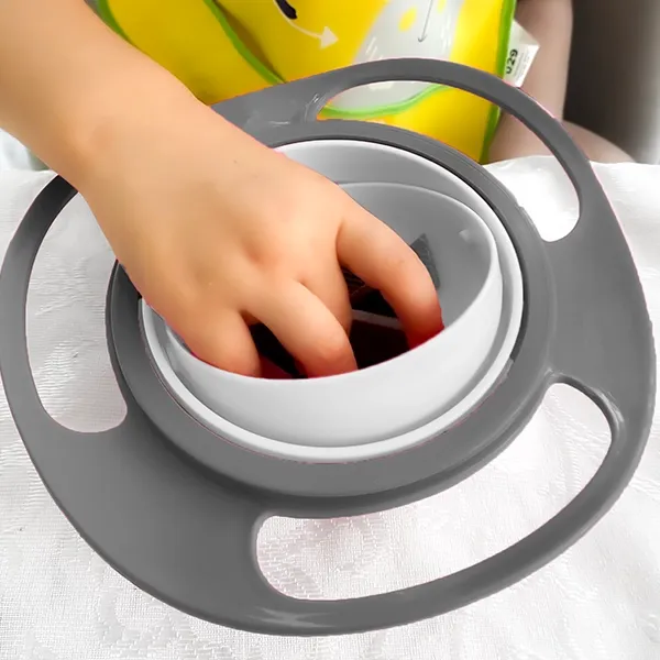 Babyjem 360-degree Swivel Design Bowl - Grey product thumbnail 4