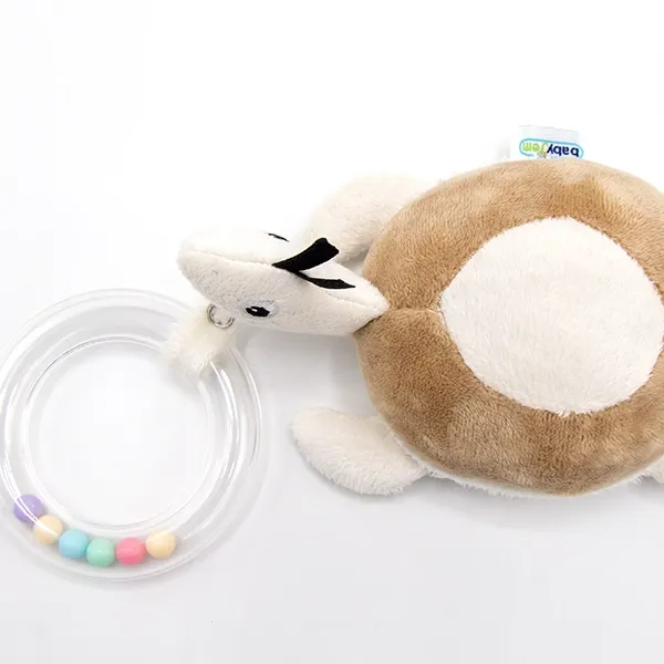 BabyJem Soft Baby Turtle Rattle Toy - Brown product thumbnail 4