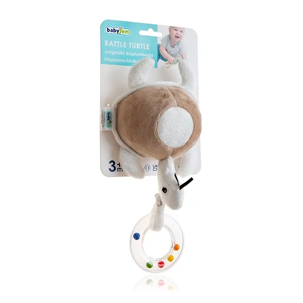 BabyJem Soft Baby Turtle Rattle Toy - Brown product thumbnail 6