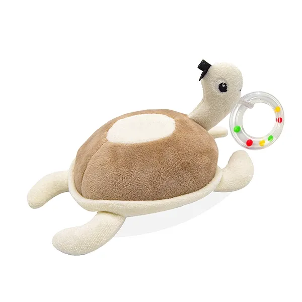 BabyJem Soft Baby Turtle Rattle Toy - Brown product thumbnail 4