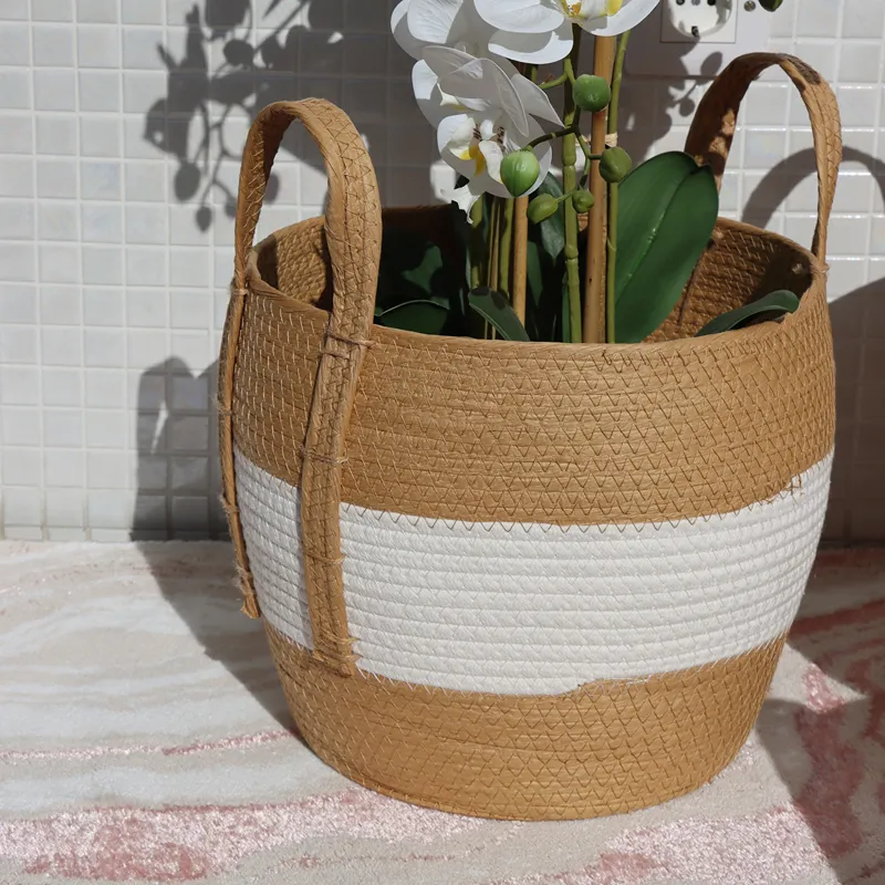 Weva Gleam Basket Set - 3 Pcs - White/Natural product thumbnail 3