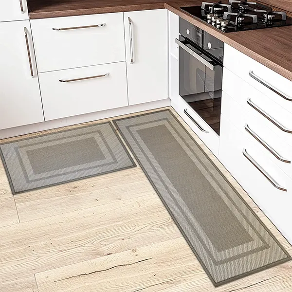 Nova Home Trellis Jaquard Woven Kitchen Mat W & Rubber Backing - Beige (Available In Sizes) product thumbnail 2