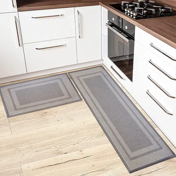 Nova Home Trellis Jaquard Woven Kitchen Mat W & Rubber Backing - Grey (Available In Sizes) product thumbnail 2