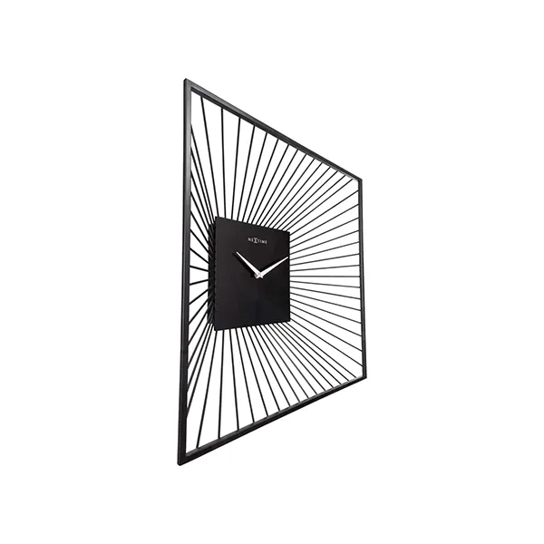 Nextime Vasco Square Metal Wall Clock - 45x45x15 Cm - Silent - Black product thumbnail 2