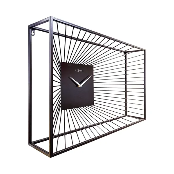 Nextime Vasco Square Metal Wall Clock - 45x45x15 Cm - Silent - Black product thumbnail 3
