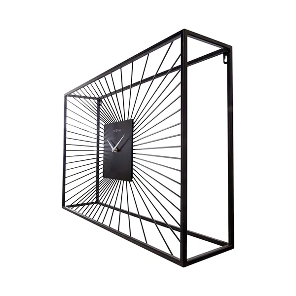 Nextime Vasco Square Metal Wall Clock - 45x45x15 Cm - Silent - Black product thumbnail 4