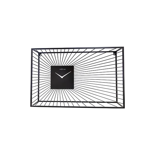 Nextime Vasco Square Metal Wall Clock - 45x45x15 Cm - Silent - Black product thumbnail 5