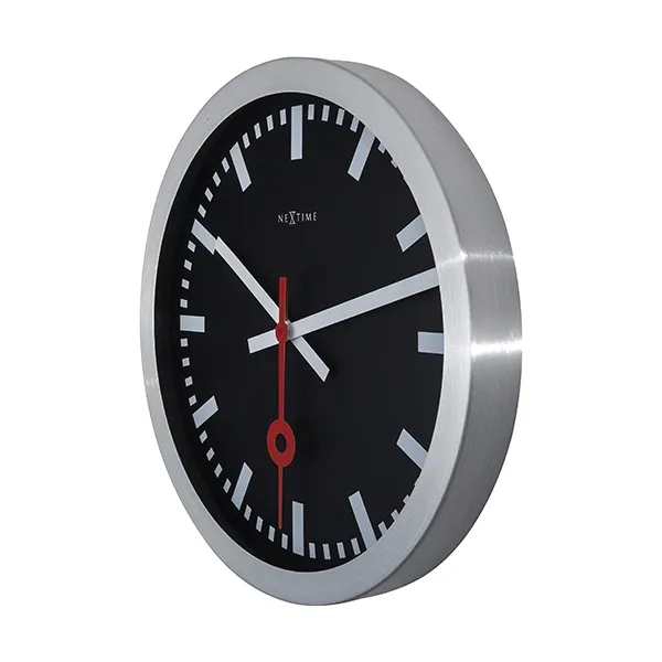 Nextime Station Stripe Aluminum Wall & Table Clock - 35 Cm - Black product thumbnail 2
