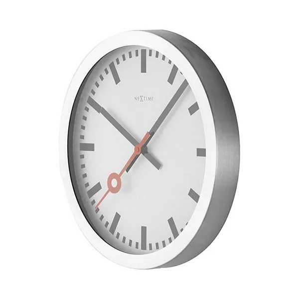 Nextime Station Stripe Aluminum Wall & Table Clock - 19 Cm - White product thumbnail 3
