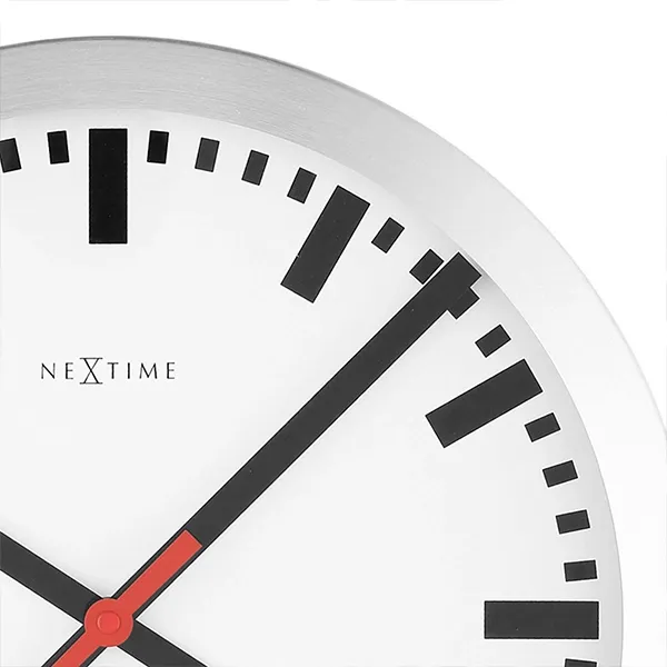 Nextime Station Stripe Aluminum Wall & Table Clock - 19 Cm - White product thumbnail 5