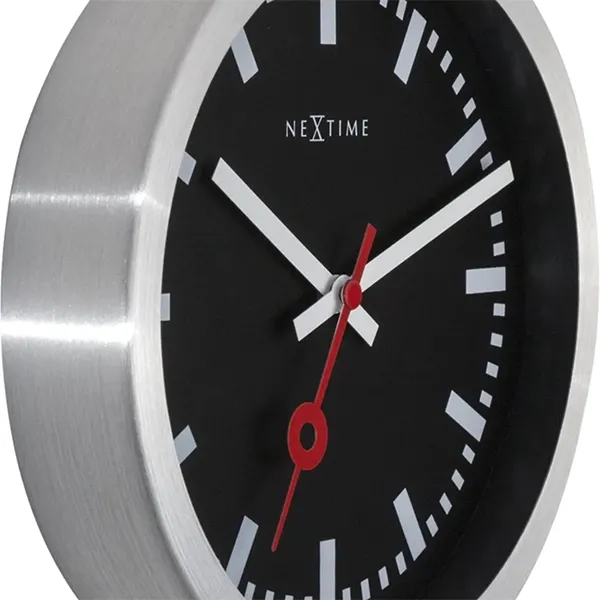 Nextime Station Stripe Aluminum Wall & Table Clock - 19 Cm - Black product thumbnail 2